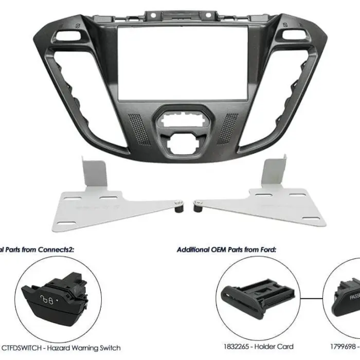 2 Din Radio ramme Ford Transit Custom V362 2012>