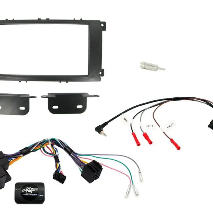 2 Din Ford CAN Black Curved Facia Monterings kit