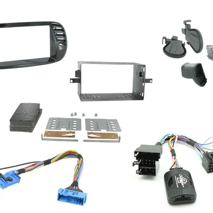 2 Din Fiat 500 DD Black Monterings kit