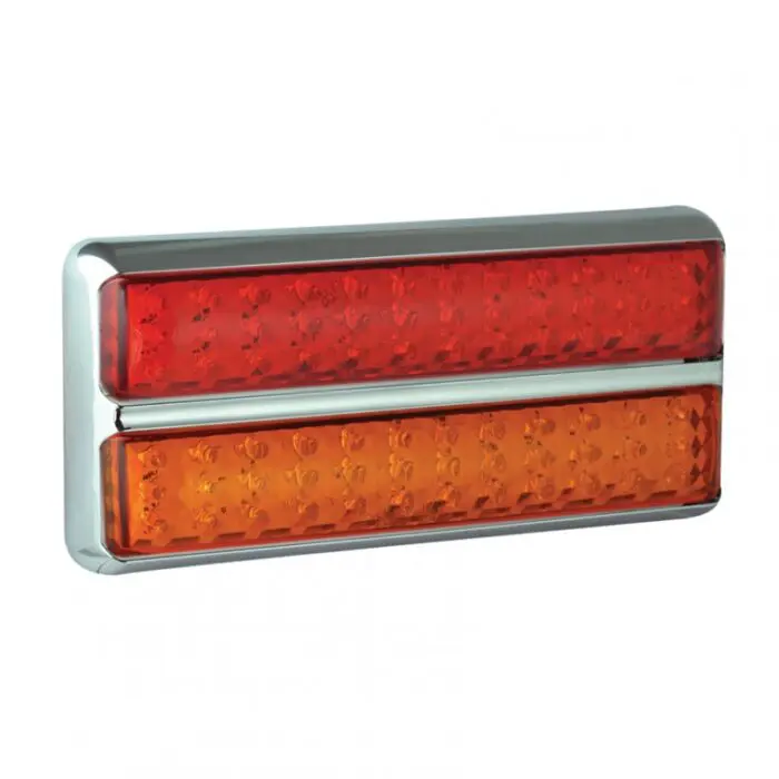 LED 2 delt slimline kombinations baglygte krom