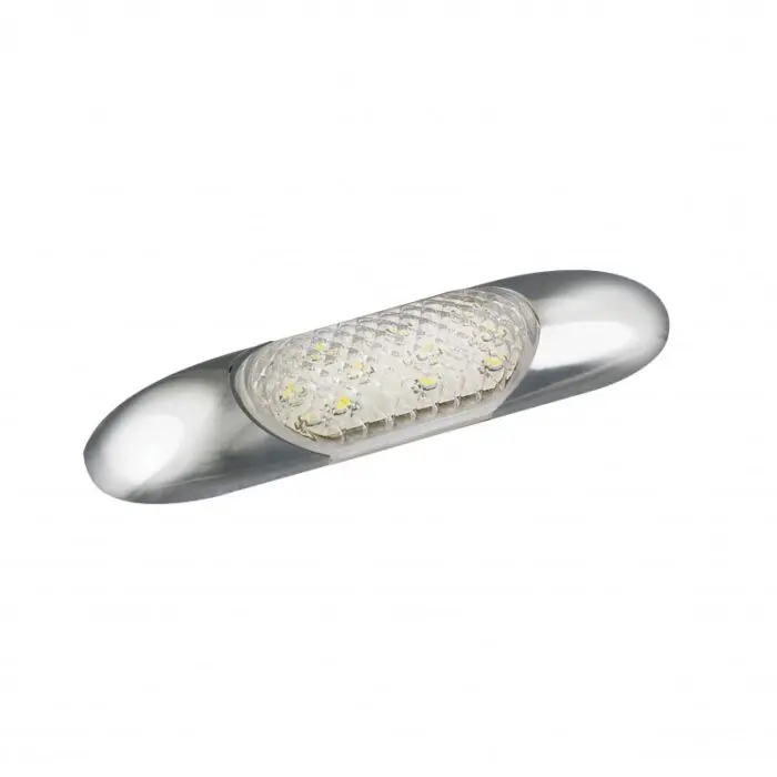 LED lavprofil dørtin-panel lampe krom m/klar hvid linse 12V