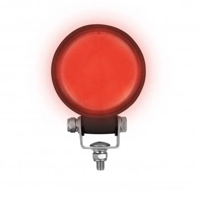 Kompakt rund arbejdslampe rødt lys
