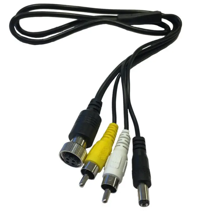 Omformer stik RCA til 4 pol hunstik med omløber til Stonkam monitor