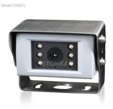 Bakkamera med IR lys 120° grå/rustfri visir