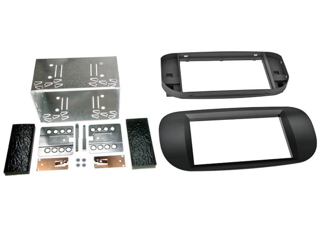 2 Din monterings ramme Fiat 500 2008> Black