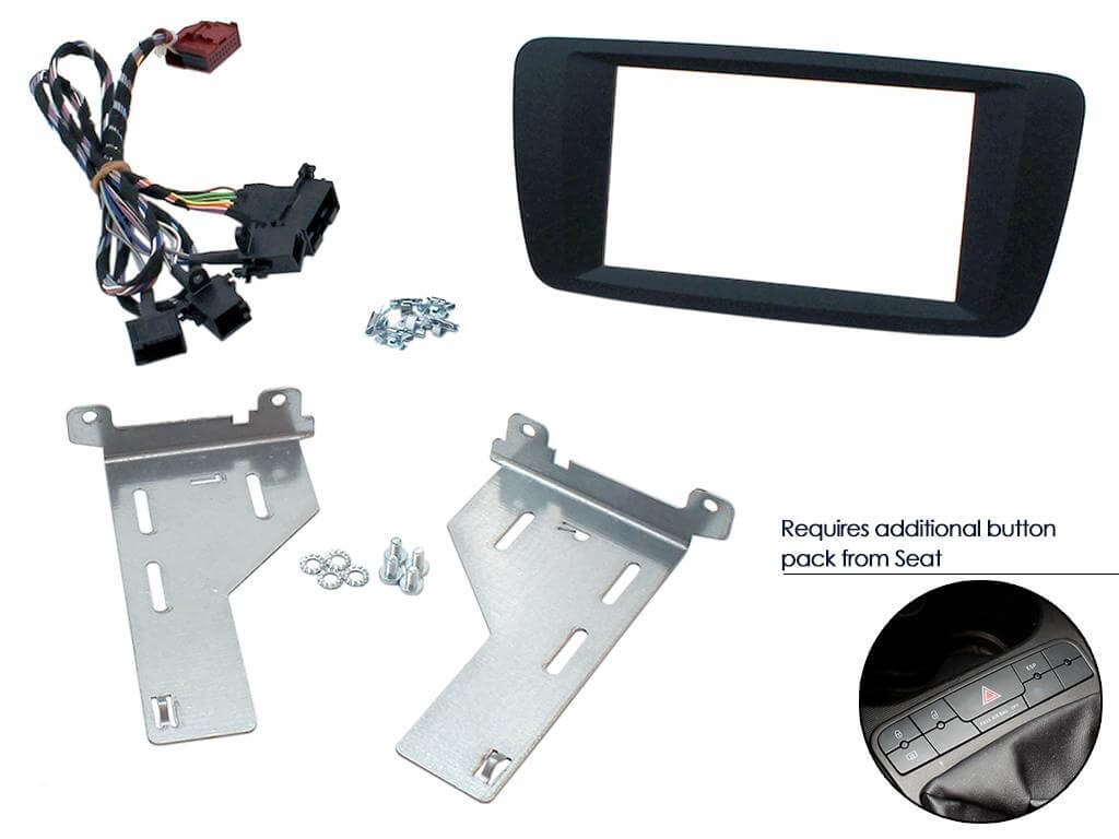 2 Din monterings ramme Seat Ibiza 2014> Soft Touch