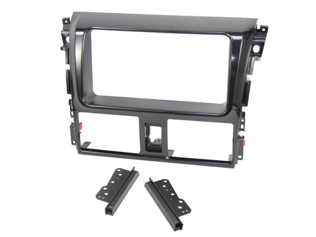 2 Din monterings ramme Toyota Vios 2013> Piano Bla