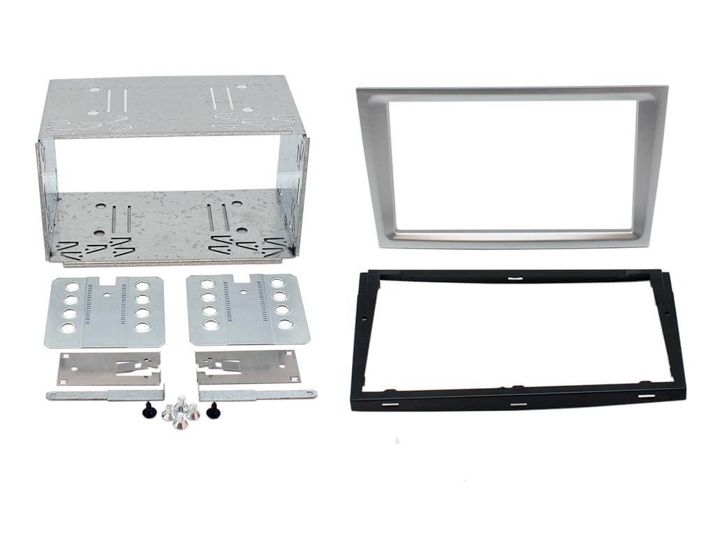 2 Din monterings ramme Opel D/D Matt Chrome