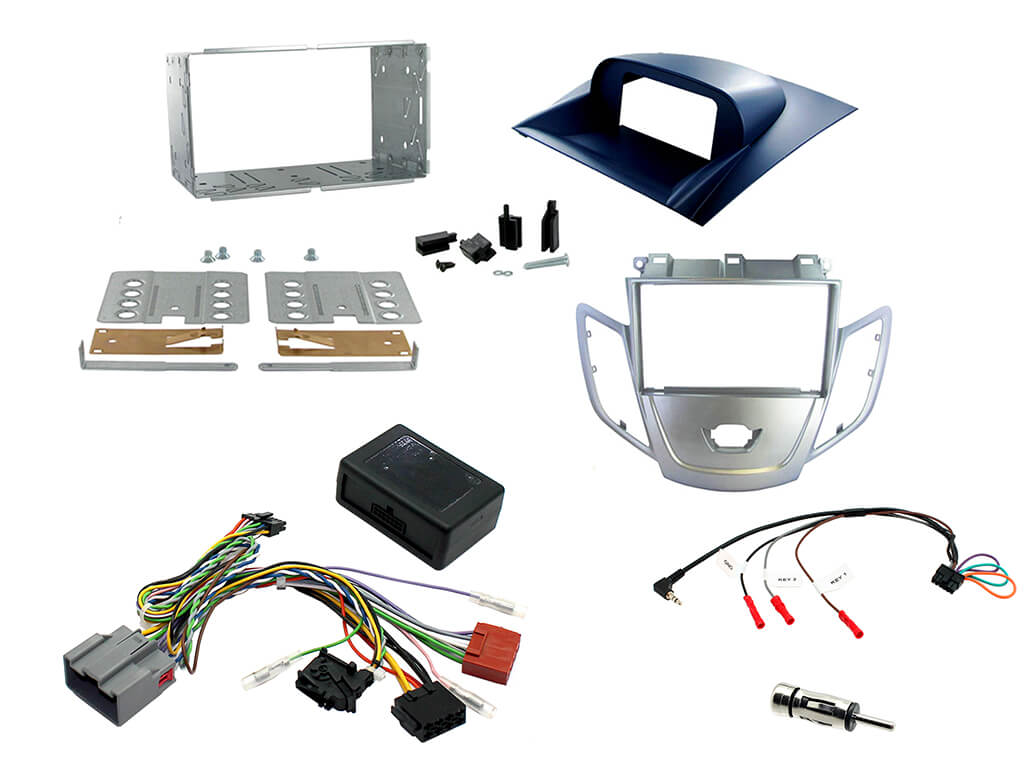 2 Din Ford Fiesta 08-10 Silver Facia Monterings ki