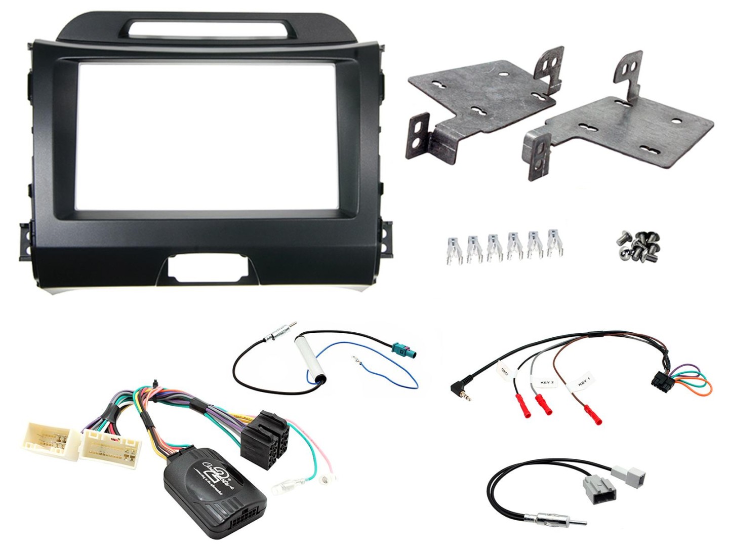 2 Din Kia Sportage W/o Amp Dark Grey Monterings ki