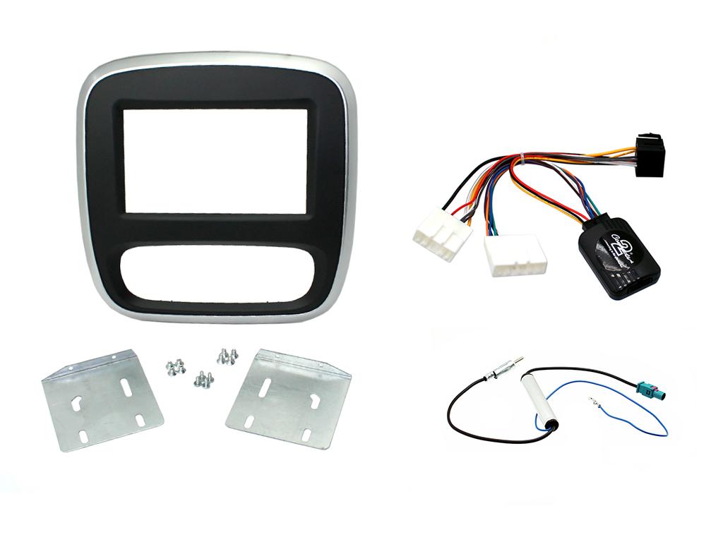 2 Din Opel Vivaro 2014> Silver & Black Fascia Mont