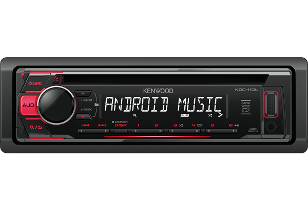 Kenwood KDC-130UR - Radio m. CD & USB - Rødt lys