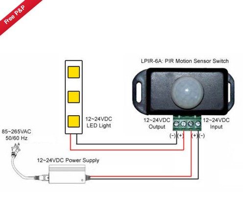 Pir 8 bevægelses sensor 60 grader - Image 2