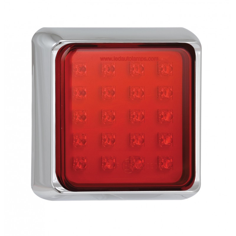 LED 120mm kvadratisk kombinationsbaglygte