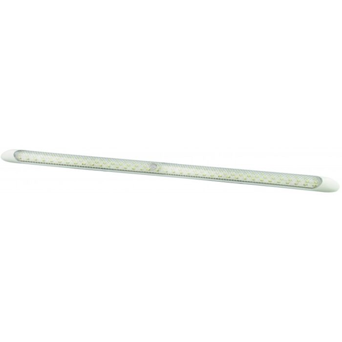 Hvid LED strip lampe 12V klar linse lavprofil 120 led - 600mm