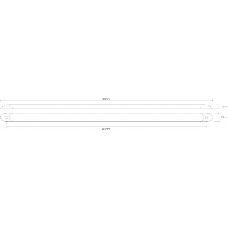 Hvid LED strip lampe 12V klar linse, on/off knap - 600mm - Image 2