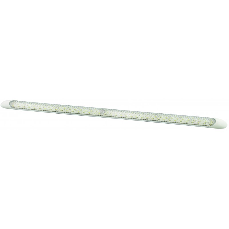 Hvid LED strip lampe 24V klar linse lavprofil 120 LEDs - 600mm