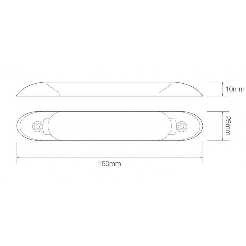 LED hvid strip lampe 12V klar linse - 150mm - Image 2
