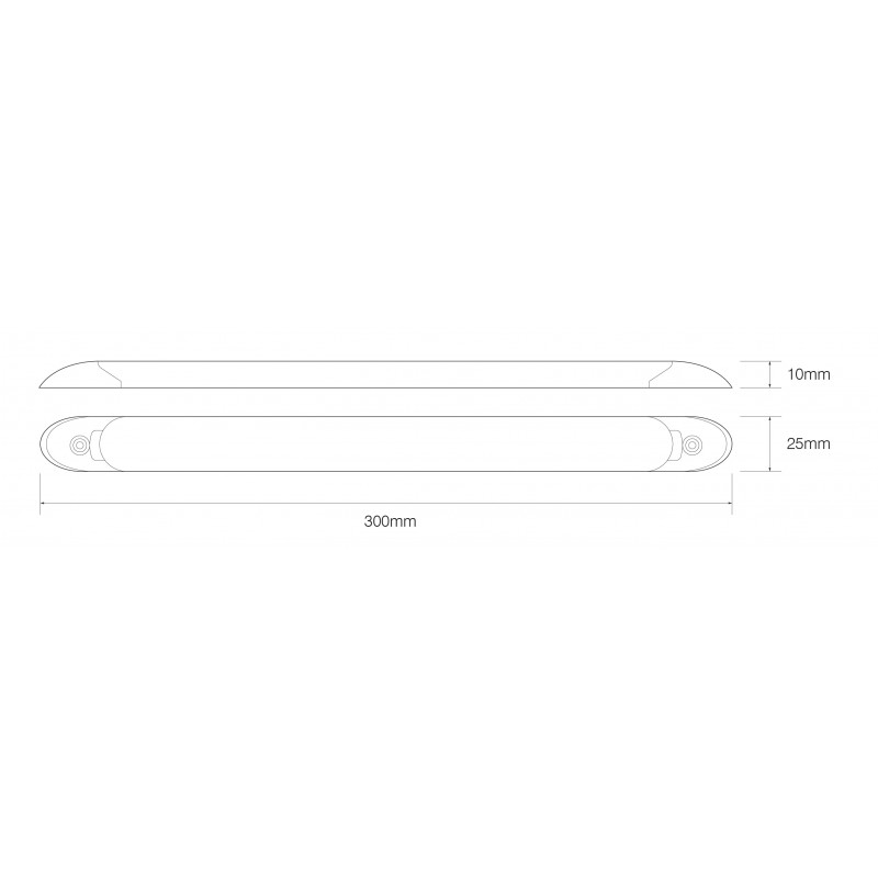 Hvid LED strip lampe 12V, klar linse - 300mm - Image 2