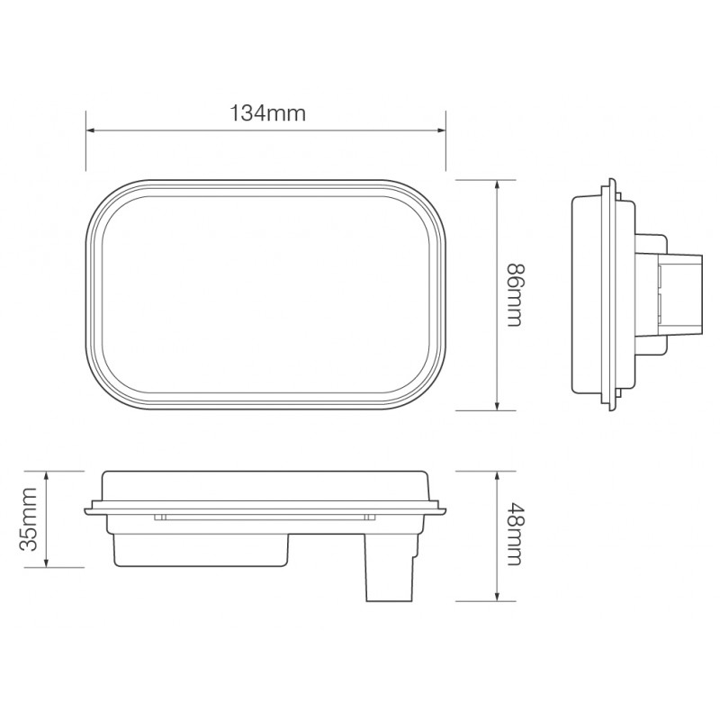LED rektangulær blinklygte - Image 2