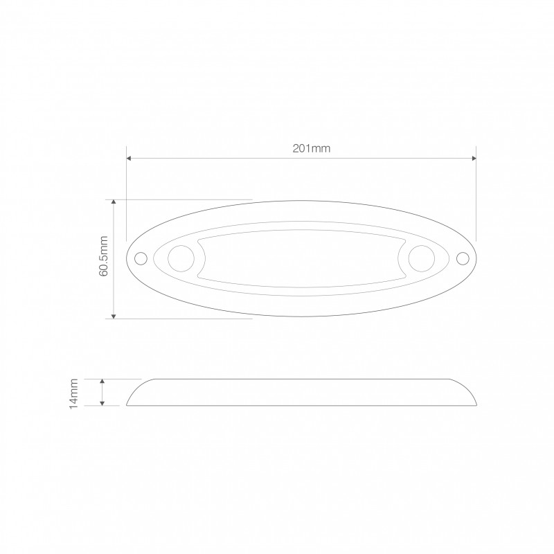 LED oval interiør lampe med touch kontakt - Image 3