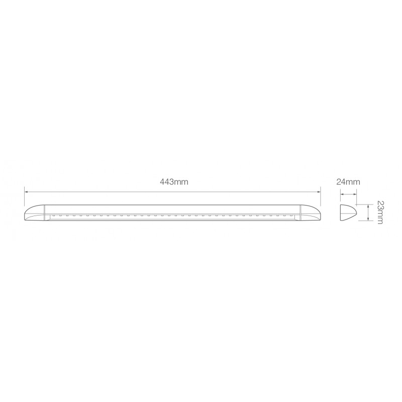 LED lav profil markise lampe sort 12V - 443mm - Image 2