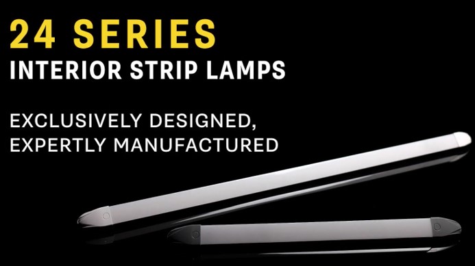 LED interior stip lampe m. kontakt hvid 12/24v