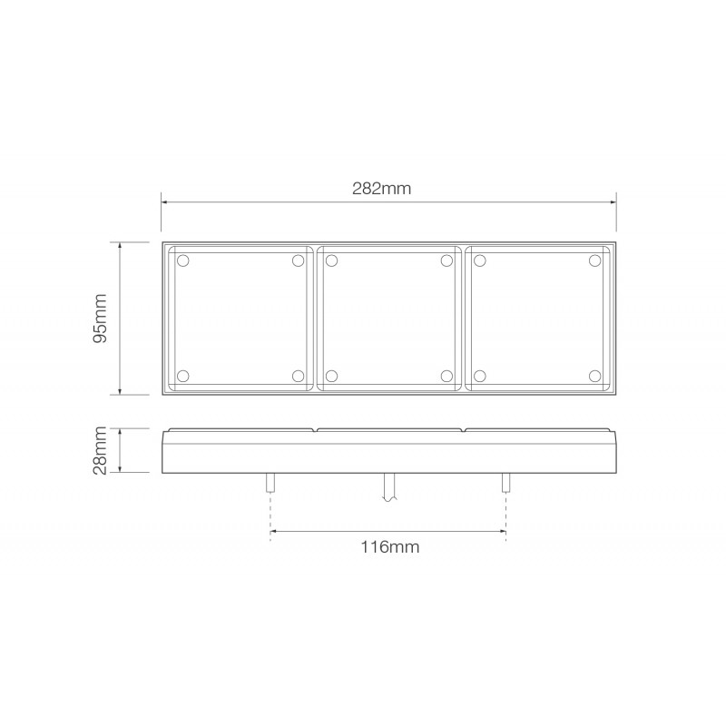 LED 3 moduls kombi baglygte - Image 2
