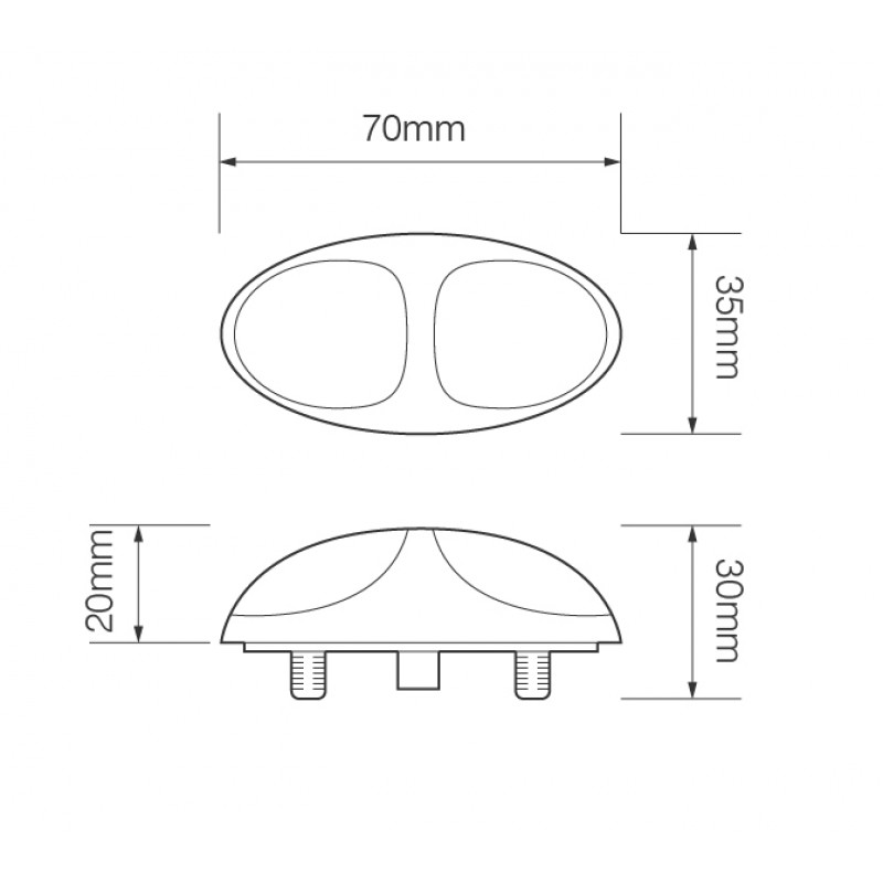 LED trailer front markeringslygte med krom ramme - Image 3