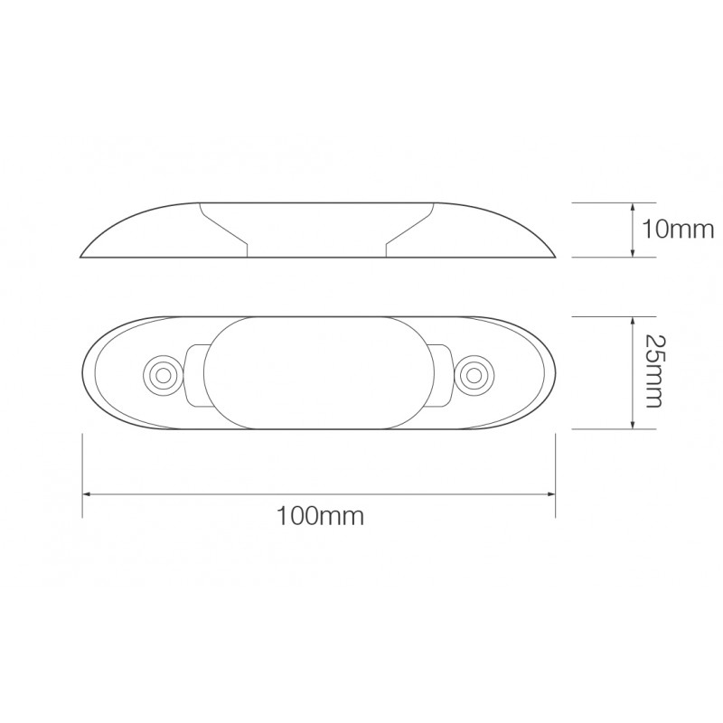 LED flad dørtrin-panel lampe krom m/ mat hvid linse 12V - Image 2