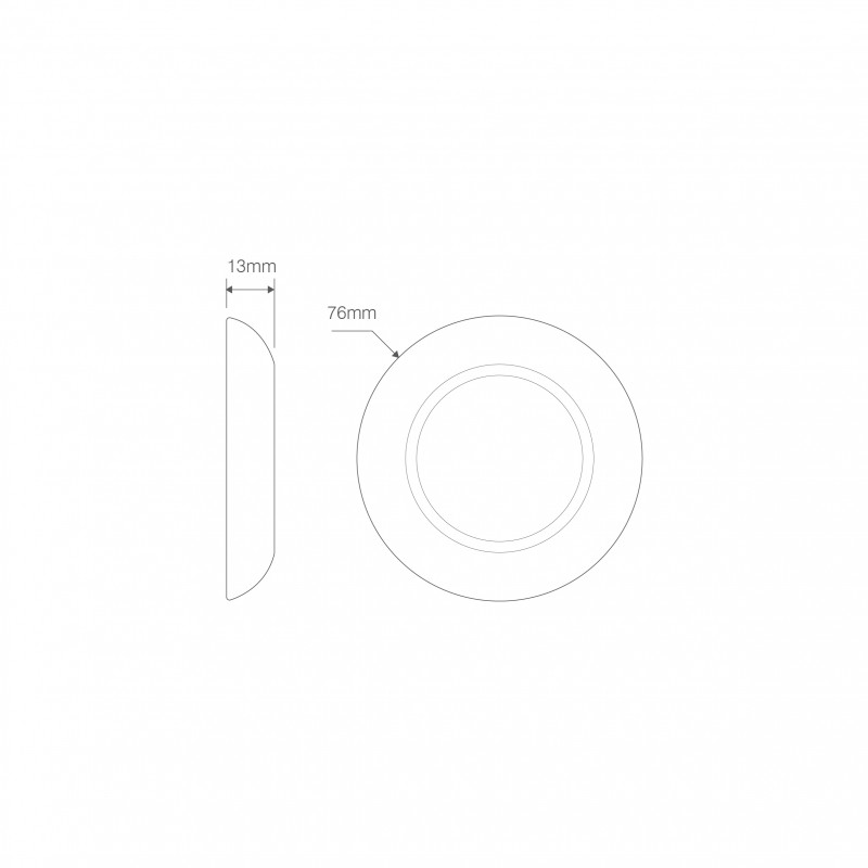 LED lille rund Ø76mm interiør lampe, hvid, kontaktløs - Image 3