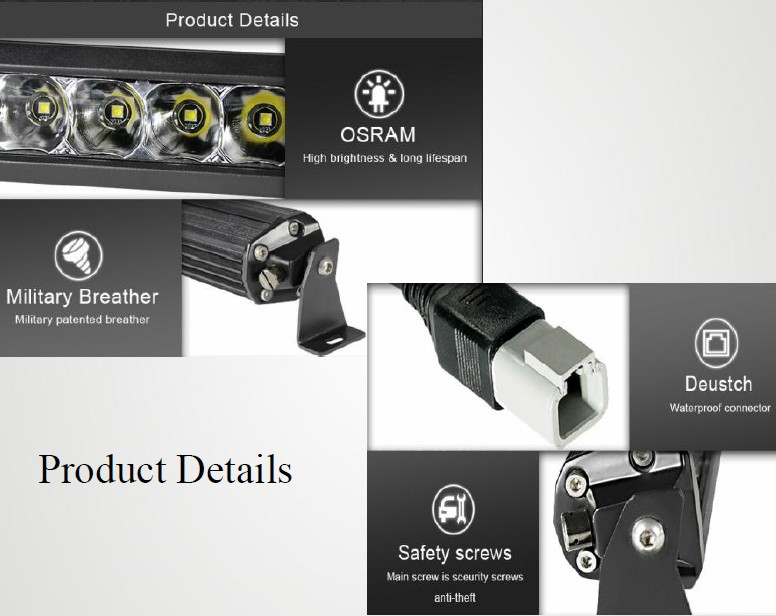 LED fjernlys bar 130 cm med tyverisikring - Image 4