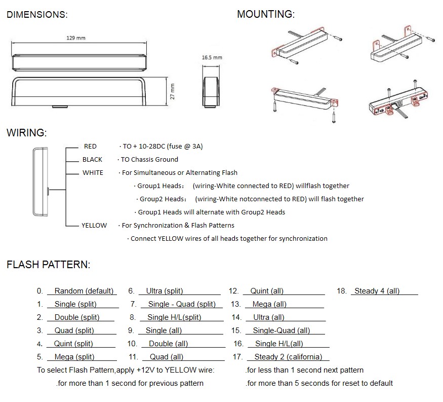 LED frontgrill blitzlampe orange lys - Image 3