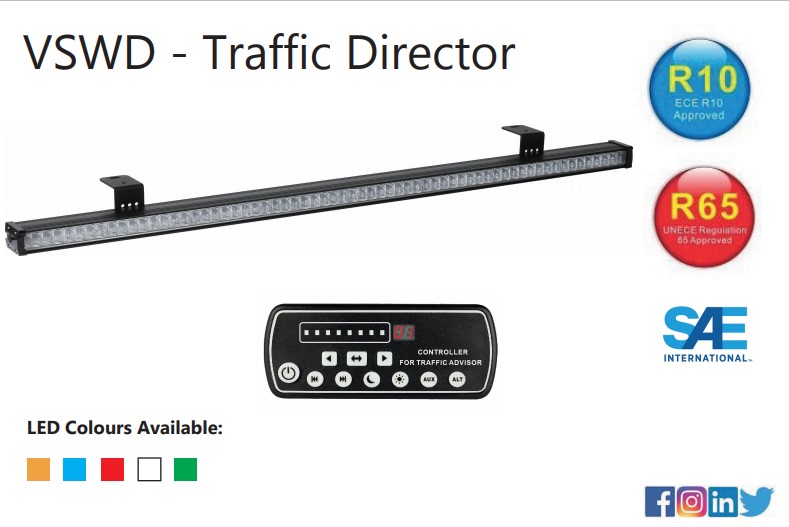 Blitz lysbro 117,6 mm med retningsbestemt trafik advarsel