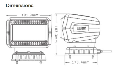 LED motoriseret søgelys med fjernbetjening 60W - Image 7