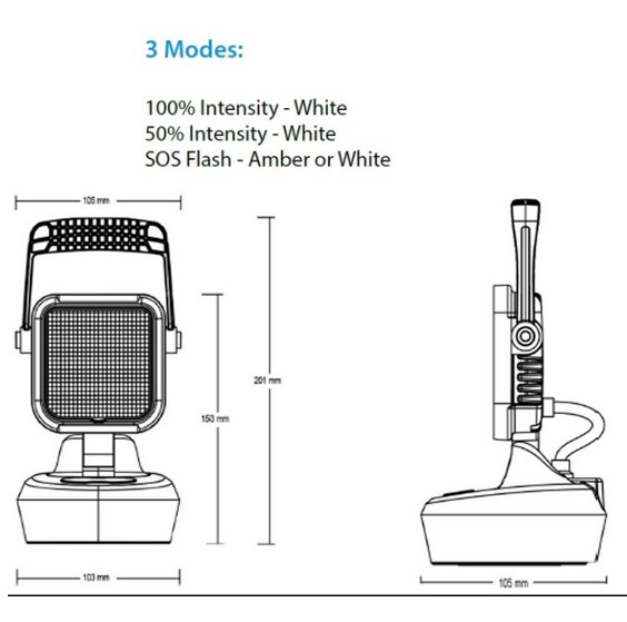 Arbejdslampe magnetisk håndholdt med 3 indstillinger - Image 2