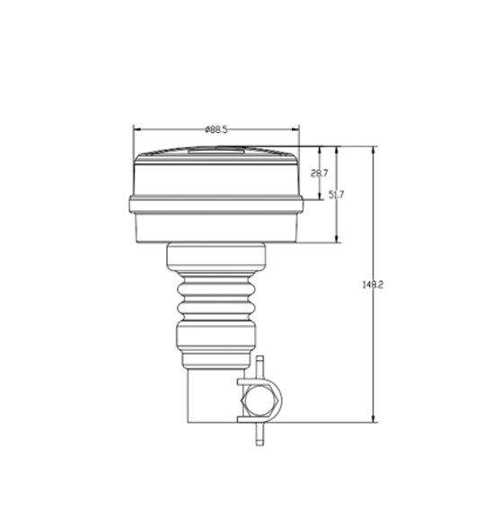 Beacon slim Flexi DIN med kontakt E mark ornage lys - Image 2