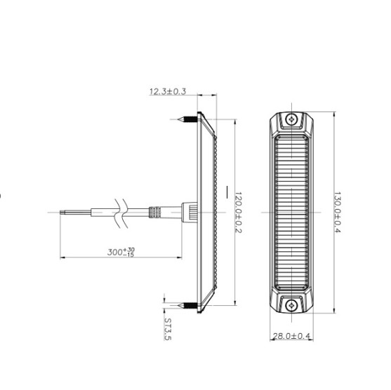 LED Blitz advarselslampe 3M kabel - natsænkning - Image 3