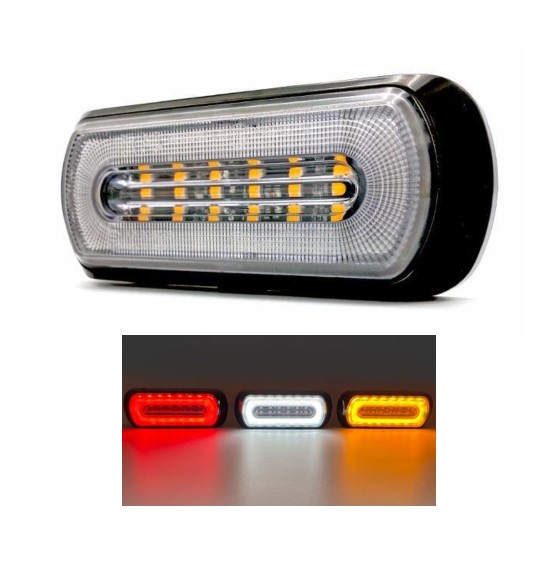 Kombi LED rød positionslys med orange blitz lampe