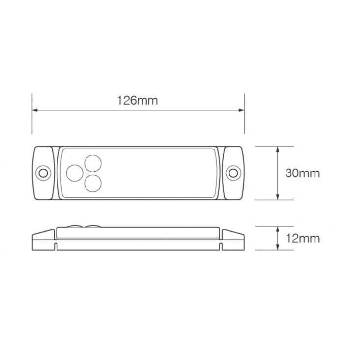 LED lavprofil bag markeringslygte med refleks og 5m kabel - Image 3