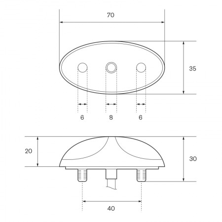 LED trailer side markeringslygte med krom ramme - Image 3