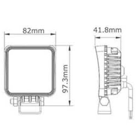 LED Arbejslampe/baklys R23 82mm 3m kabel 1750lm - Image 4