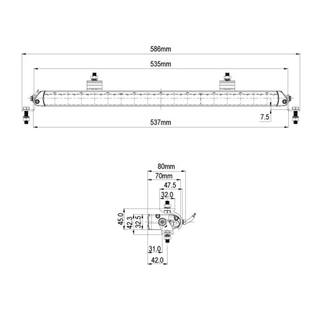 Explorer LED fjernlys bar 535mm 7560 Lumen - Image 3