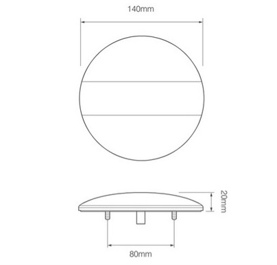 LED lavprofil rund tåge og baglygte - Image 4