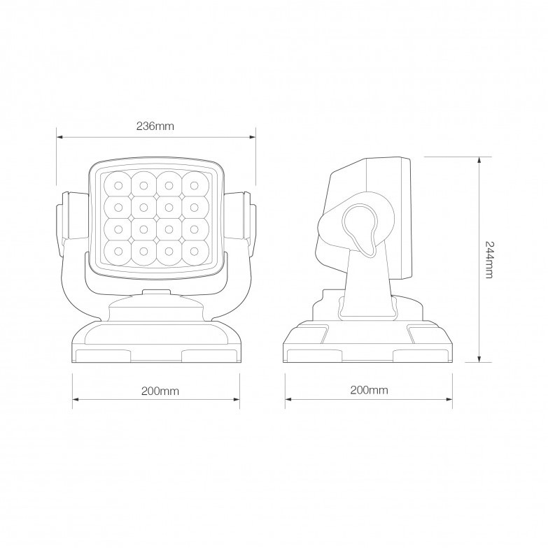 LED High power arbejdslampe med fjernbetjeng, spot - Image 2