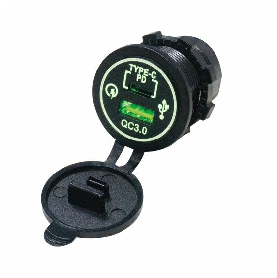 Indbygnings USB udtag 12/24V USB A+C