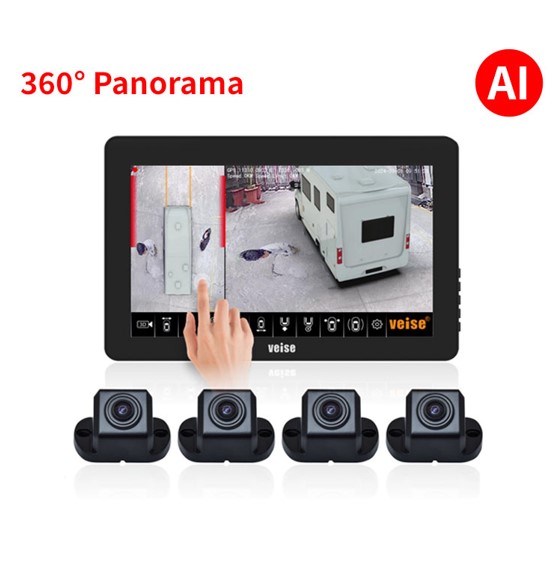 10,1" Birdview 360 graders kamera system med HD kamera & AI