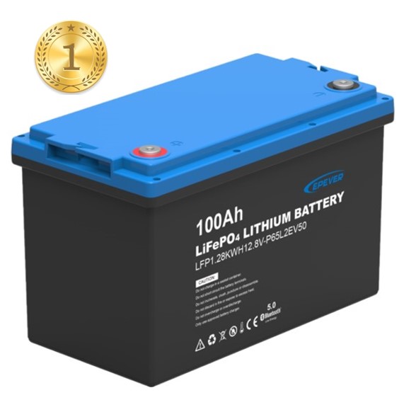 Epsolar Lithium 12V bil batteri 100Ah med BMS150A