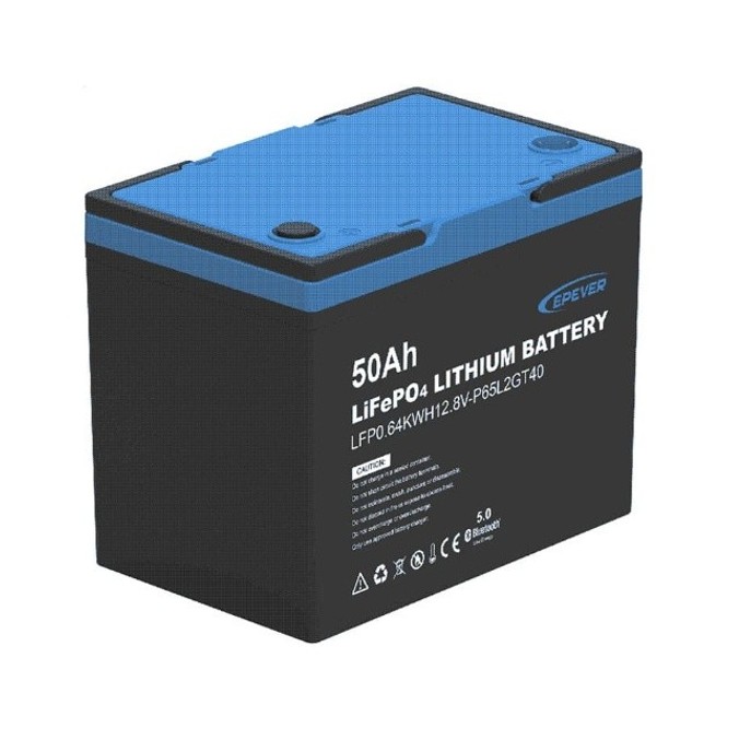 Epever lithium 12V bil batteri 50Ah BMS(100A)