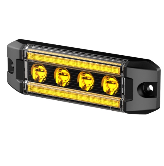 Slim kombi advarsels blitzlys med orange markørlys